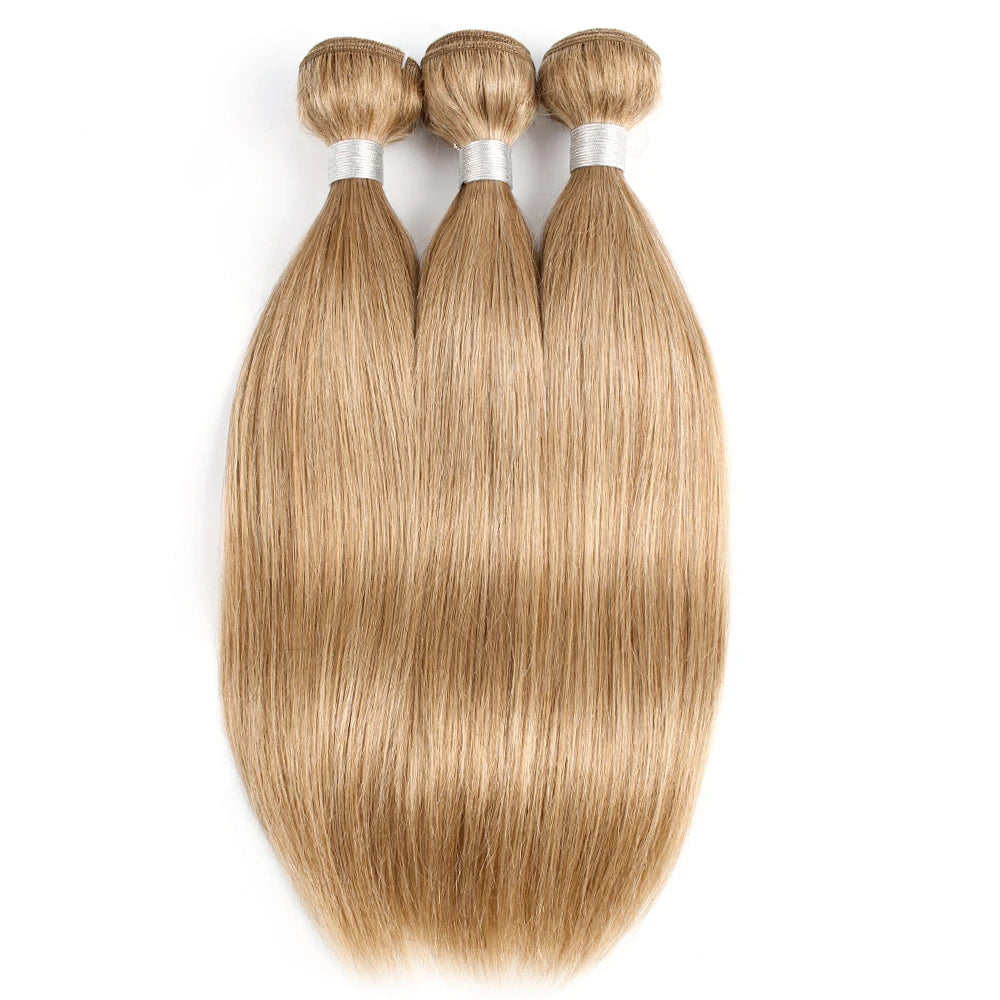 1/3 Pcs Human Hair Bundles Pre-Colored Remy Indian Hair Extension Bone Straight Black Dark Brown Blonde #2 #4 #8 #27 #30 #613